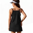 thumbnail image 4 of UQJfacai Girls Sleeveless Tennis Dress Kids Spaghetti Strap Golf Dress School Sports Dresses Outfit with Shorts Pockets 5-15 Years, 4 of 5