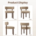 thumbnail image 3 of EOP Farmhouse Dining Chairs Set of 4, Upholstered Fabric Kitchen Chairs with Curved Backrest Wood Chairs for Kitchen Living Room Restaurant Seating Dining Room, Camel, 3 of 10