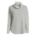 Time and Tru Women's Cowl Waffle Tunic with Long Sleeves, Sizes XS3XL