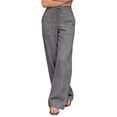 thumbnail image 6 of SAHFX Womens Linen Wide Leg Pants Versatile Trousers Baggy Trousers Pull-On Pants Summer Pants for Women Straight Leg Pants Long Pant Work Pants Dress Pants Casual Work Trousers, 6 of 9