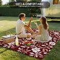 thumbnail image 4 of Red White Floral Outdoor Rug 4x6 Ft - Reversible Patio Rug Outdoor Camping Rugs, Farmhouse Retro Botanical Leaves Washable Indoor Outdoor Area Rugs, Non-Slip Outdoor Carpet Runner for Deck/Porch, 4 of 8