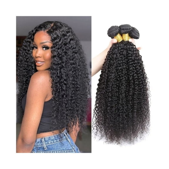 Mongolian Kinky Curly Human Hair Bundles 1/3/4 Pcs Jerry Curl Remy Hair Extensions