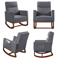 thumbnail image 5 of Alden Design Upholstered Rocking Accent Chair, Gray, 5 of 9