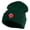 Dark Green, variant on Large Strawberry Applique Iron on Patch Patched 12 Inch Long Knitted Beanie - Dark Green OSFM