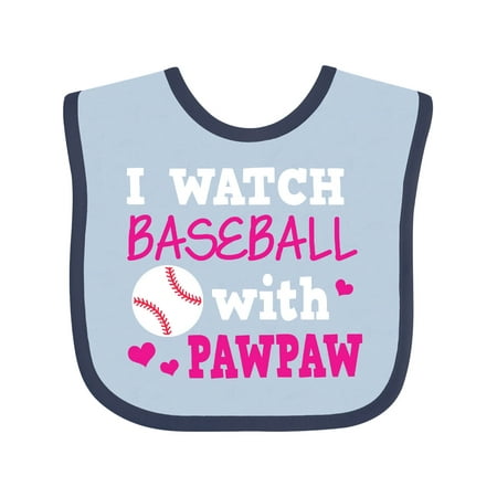 

Inktastic I Watch Baseball with My Pawpaw Gift Baby Girl Bib