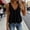 Black, variant on Women's Vertical Stripe V Neck Sleeveless Layering Waistcoat, Chest Pocket Button Down Casual Vest Top Wine M