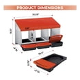 thumbnail image 2 of EastVita 3 Holes Galvanized Steel Chicken Nesting Box-Automatic Roll Out Egg Collection Removable Tray-Weatherproof Wall Mount Laying Box with Perch for Hens-Easy Clean Assemble for Coop-Orange, 2 of 7