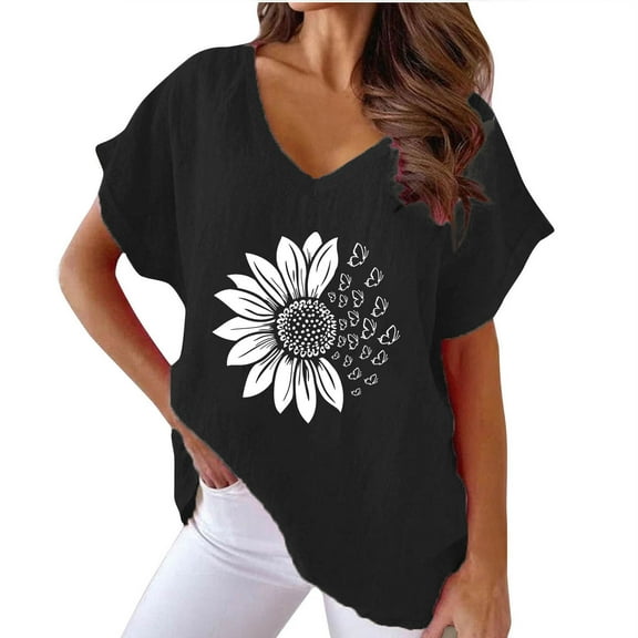 Animal Print Blouses for Women Short Sleeve Button Up Shirts for Women Cropped Women Tank Tops Loose Cotton Hawaiian Shirts Blue