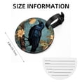 thumbnail image 5 of Crow 2pcs PU Leather Round Bag Tags with Privacy Cover and Name ID Tag - Suitcase Tags for Travel Luggage, Handbags, Backpacks, School Bags, 5 of 6