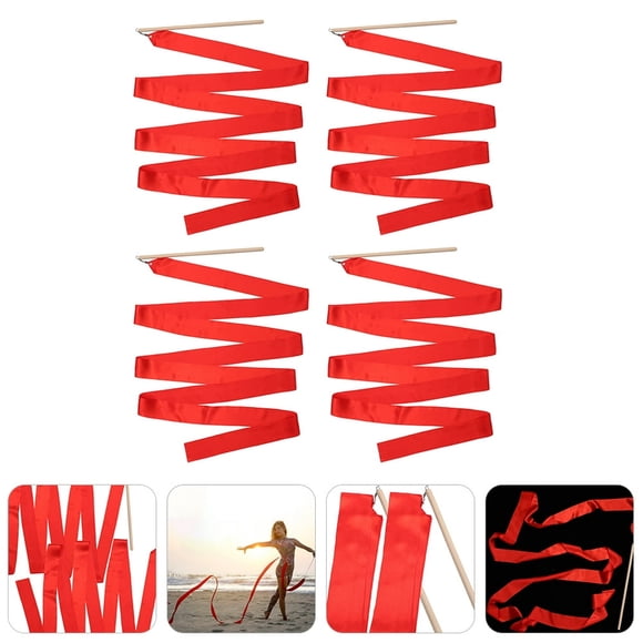 HLONK Rubans de Danse Streamers Rubans de Danse Streamer Tourbillonnant Soie Culte Arc-en-Ciel Baguette Rythmique Bâton de Danse Gymnastique