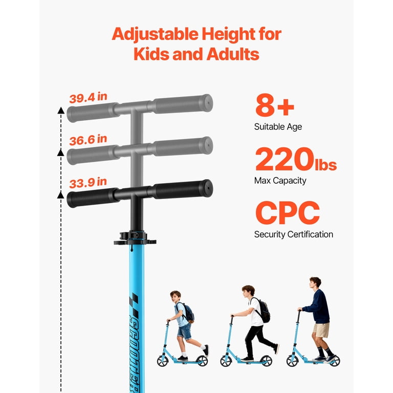KFFKFF Kick Scooter for Kids 8+, Teens, and Adults, 2-Wheel