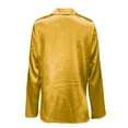 thumbnail image 4 of WTXUE Tunic Tops Blouses for Women Dressy Casual Elegant Cowl Neck Satin Blouse Long Sleeve Work Shirt Silk Tops Peasant Blouses Collared Shirts Wrinkle Free Blouses Slim Fitted Tops Yellow Xs, 4 of 5
