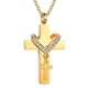 thumbnail image 1 of Collar de urna de cremación con colgante de doble cruz de acero clásico para hombres y mujeres especial Dorado, 1 of 9