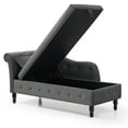 thumbnail image 3 of Storage Chaise Lounge Zarler Velvet Indoor Upholstered Sofa Recliner Lounge Chair for Living Room Bedroom Gray, 3 of 10