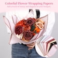 thumbnail image 3 of 160 hojas de papel de regalo de flores, 8 colores impermeables, hojas de embalaje de ramo con bordes de oro rosa, suministros de ramo de floristería semitransparentes para manualidades, 22.8 × 22.8 pu, 3 of 6