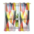 thumbnail image 6 of Yayeee Window Curtains Light Filtering 63"x42" Grommet Panel Pair Home Living Room Decor, Purple Triangles, 6 of 7