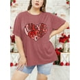 thumbnail image 2 of XCHQRTI Womens Love Heart T-Shirts Valentine's Day Graphic Tees Short Sleeve Plus Size Tops, 2 of 7