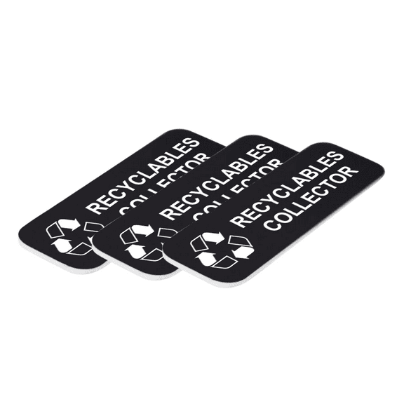 Recyclables Collector 1" x 3" Name Tag/Badge, Black, (3 Pack)