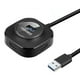 thumbnail image 1 of 4 puertos USB Hub Portable Multiport Splitter Adapter Extender para libro Laptop PC Usb3.0 negro 1.5m Jinwen Divisor de hub, 1 of 8