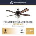 thumbnail image 4 of Prominence Home 40278-01 Glenmont Rustic Ceiling Fan with Barnwood Blades, LED Edison Bulbs, 3 Seeded Glass Fixtures, 52 Inche, 4 of 12