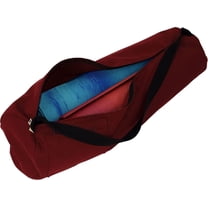 Cotton Yoga Mat Bag with Shoulder Strap - Durable, Breathable and Lightweight Gym Bag to Carry the Standard Mat Size - 7" X 27", Burgundy