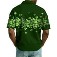 thumbnail image 5 of Men's St. Patrick's Day Shamrock Polo Shirt Short Sleeve Half Zip Casual Top, 5 of 9