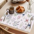 thumbnail image 3 of Pink Dreamy Botanical Placemats Set of 2 Spring Floral Leaves Romantic Place Mats Indoor Wipeable Table Mats Washable Cloth Dining Table Placemats for Kitchen Holiday Party Home Decor 13x19 Inch, 3 of 9