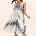 thumbnail image 3 of TopLLC Robes d'Été pour Femmes 2022, Robe Bohème Décontractée Tendance, Robe Midi à Fleurs à Col Rond pour Dames Grande Taille, Robe Débardeur de Plage Ample, 3 of 5
