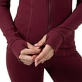 thumbnail image 6 of Yitty Active Women's Ultraluxe Full Lenght Full Zip Jacket, Athleisure, 4-Way-Stretch, Thumbholes, Burgundy, 3X, 6 of 7