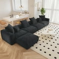 thumbnail image 2 of The Magic Home 4-Seater Convertible Modular L-Shaped Corduroy Sectional Sofa, Black, 2 of 10