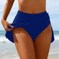 thumbnail image 2 of Feancey Swim Skirts with Briefs for Women Stretchy High Waist Mini Skirt Solid Color Casual Beach Short Skirt Pants Lightweight Comfort Athletic Skorts Blue L, 2 of 8