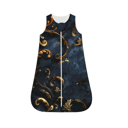 

Honeii Elegant Gold Scrollwork Print Unisex Babies Sleepbag Wearable Blanket Baby Sleeveless Sleeping Bag-X-Large
