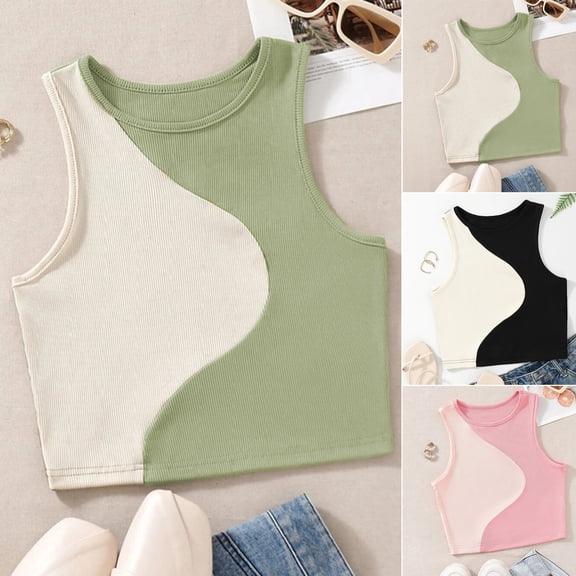 MUXiin Teen Sports Bra Girls Double Layer Cropped Tank Top Sleeveless Teen Athletic Wear Comfort Fit Youth Fashion Top Breathable Bras For Girls