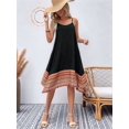 thumbnail image 5 of Women'S Boho Color Block Long Dress Hawaii Flowy Spaghetti Strap Dresses Black M, 5 of 9