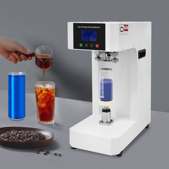 55mm 2.17" Lids Soda Can Sealer Machine Automatic Tin Can Sealing Machine 110V White Free Standing