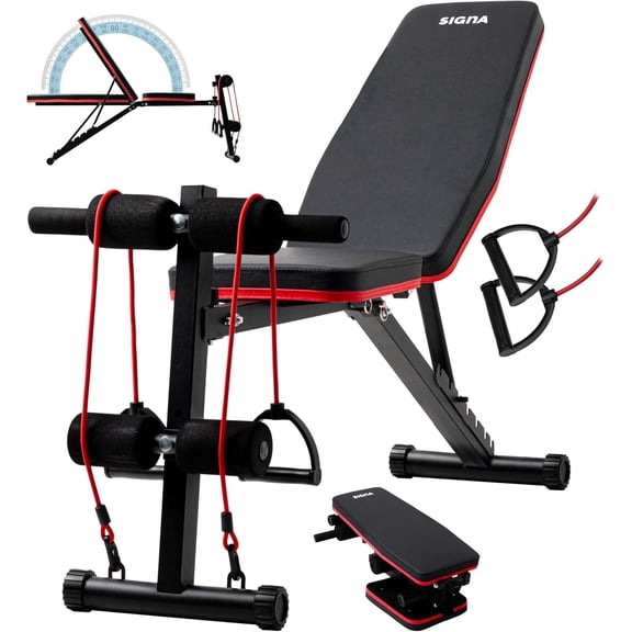 Banco De Ejercicio Fitness Multiposicion Banco De Pesas Con 2 Ligas Incluidas Banco De Entrenamiento Soporta hasta 150 Kg Con 7 Posiciones Diferentes Banco Gym Plegable