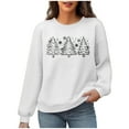 thumbnail image 4 of Waffle Sweatshirts for Womens Merry Christmas Loose Crewneck Long Sleeve Shirts Christmas Tree Printed Sweaters Casual Fashion Xmas Holiday Party Pullover Tops, 4 of 6