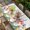 White Light Pink Light Yellow, variant on Watercolors Tulips Table Cloths for 5 Foot Rectangle Tables, Spring Butterflies Flowers Leaves Plants Patio Waterproof Elastic Fitted Tablecloths, Washable Rectangular Table Cover for Camping