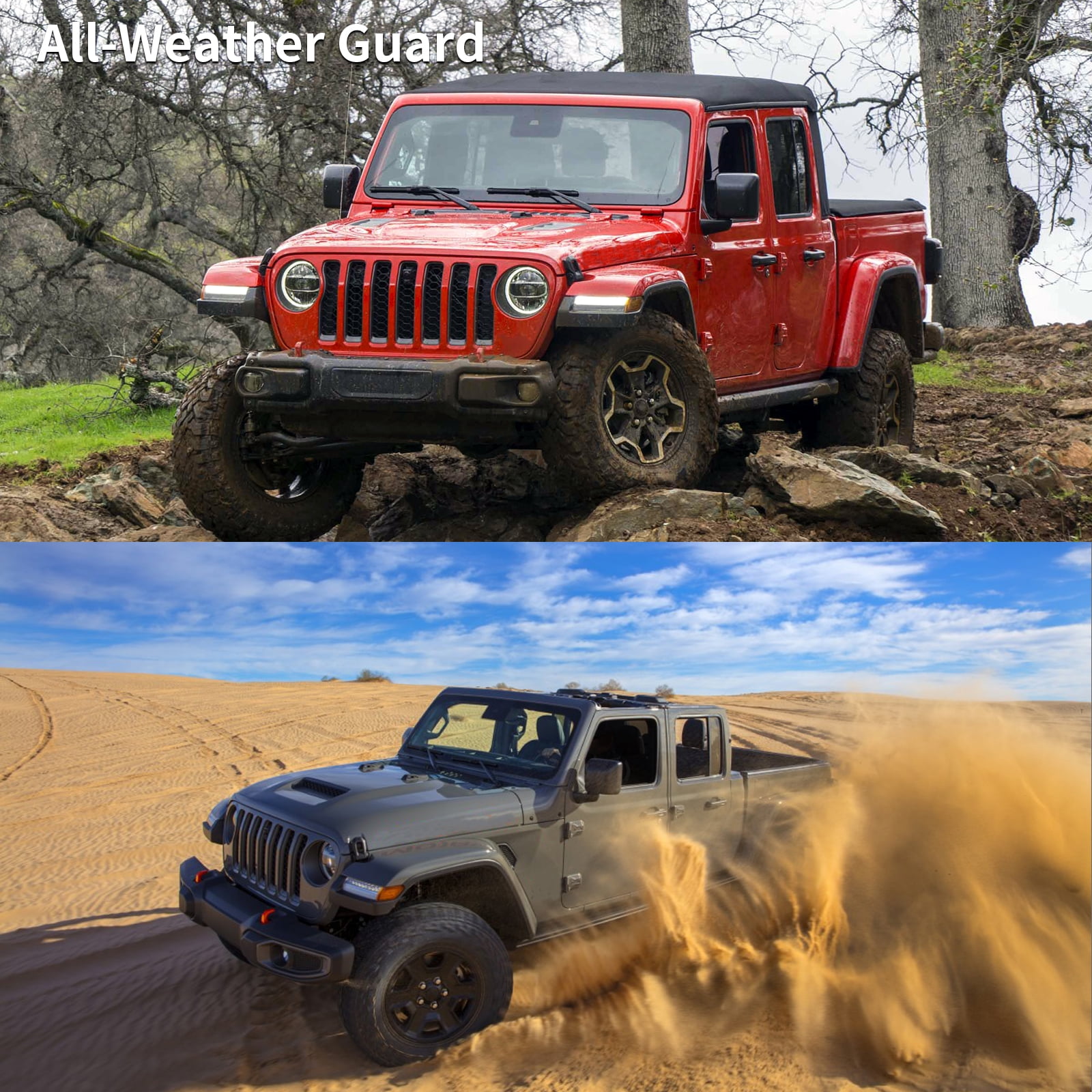 RVNI Floor Mats Liners for 20-23 Jeep Gladiator 4 Door TPE Floor Carpet