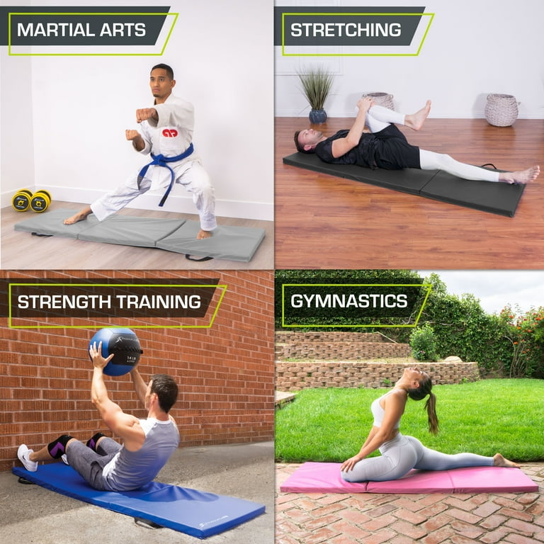 ProsourceFit Tri Fold Folding Gymnastics Mat 6 x2 for Exercise