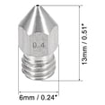 thumbnail image 2 of 0.4mm 3D Printer Nozzle, Fit for MK8 Extruder Head, for 1.75mm Filament Stainless Steel 2pcs, 2 of 4