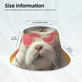 thumbnail image 4 of Daiia Floral Sunglasses Cat Art Pattern Bucket Hat - Trendy Cotton Sun Hat for Beach, Golf, Fishing - Fun Outdoor Vacation Boonie for Men and Women, 4 of 9