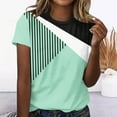 thumbnail image 2 of Womens Summer Tops Dressy Casual Color Block Crewneck Tshirts Short Sleeve Trendy Blouses Basic Loose Tunic Tee Tops, 2 of 4