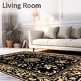thumbnail image 2 of ODIKA 3'x5' Machine Washable Non-Slip Area Rug, Petal Swirl Enchanted Garden Mystical High Traffic Rug, Black, 485264, 2 of 7