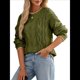 thumbnail image 1 of Suéteres de Punto Grueso para Mujer, de Cuello Redondo, Larga y Bloques de Color, para Otoño e Invierno. Color Oliva XXL, 1 of 10
