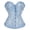 #0467-Light Blue, variant on Womens Floral Jacquard Corset Top Light Blue Lace-Up Bustier with Ruffled Trim Vintage Waist Trainer