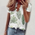 thumbnail image 2 of Camisas estampadas de verano Blusas para mujer Manga corta Cuello en V Tops fruncidos Camisas Camisas sueltas de manga larga para mujer OAVQHLG3B Store lin121212, 2 of 4