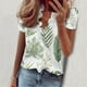 thumbnail image 2 of Camisas estampadas de verano Blusas para mujer Manga corta Cuello en V Tops fruncidos Camisas Camisas sueltas de manga larga para mujer OAVQHLG3B Store lin121212, 2 of 4