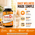 thumbnail image 7 of Sunshine Naturals Vitamin D3 10000 IU (250 mcg) Softgels, Vitamin D Supplement for Bone & Immune Health, 100 Count, 7 of 7