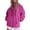 Hot Pink, variant on Agkizg Women Oversized Waterproof Windproof Jacket Stand Collar Hidden Hood Contrast Black Zipper Chest Pockets Drawstring Hem Lightweight Outdoor Hiking Cycling Rain Windbreaker Coat